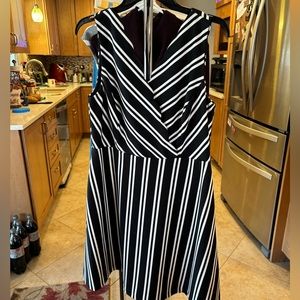 Black and white striped dress